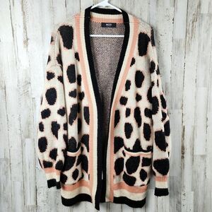 Mod Animal Print Cardigan Sweater Size M/L